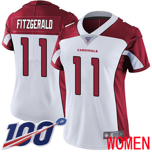 Arizona Cardinals Limited White Women Larry Fitzgerald Road Jersey NFL Football #11 100th Season Vapor Untouchable->women nfl jersey->Women Jersey